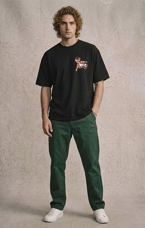 Baki Hanma & Kyojuro Rengoku Oversized Anime T-Shirt Combo | Premium Cotton Drop Shoulder (Pack of 2)
