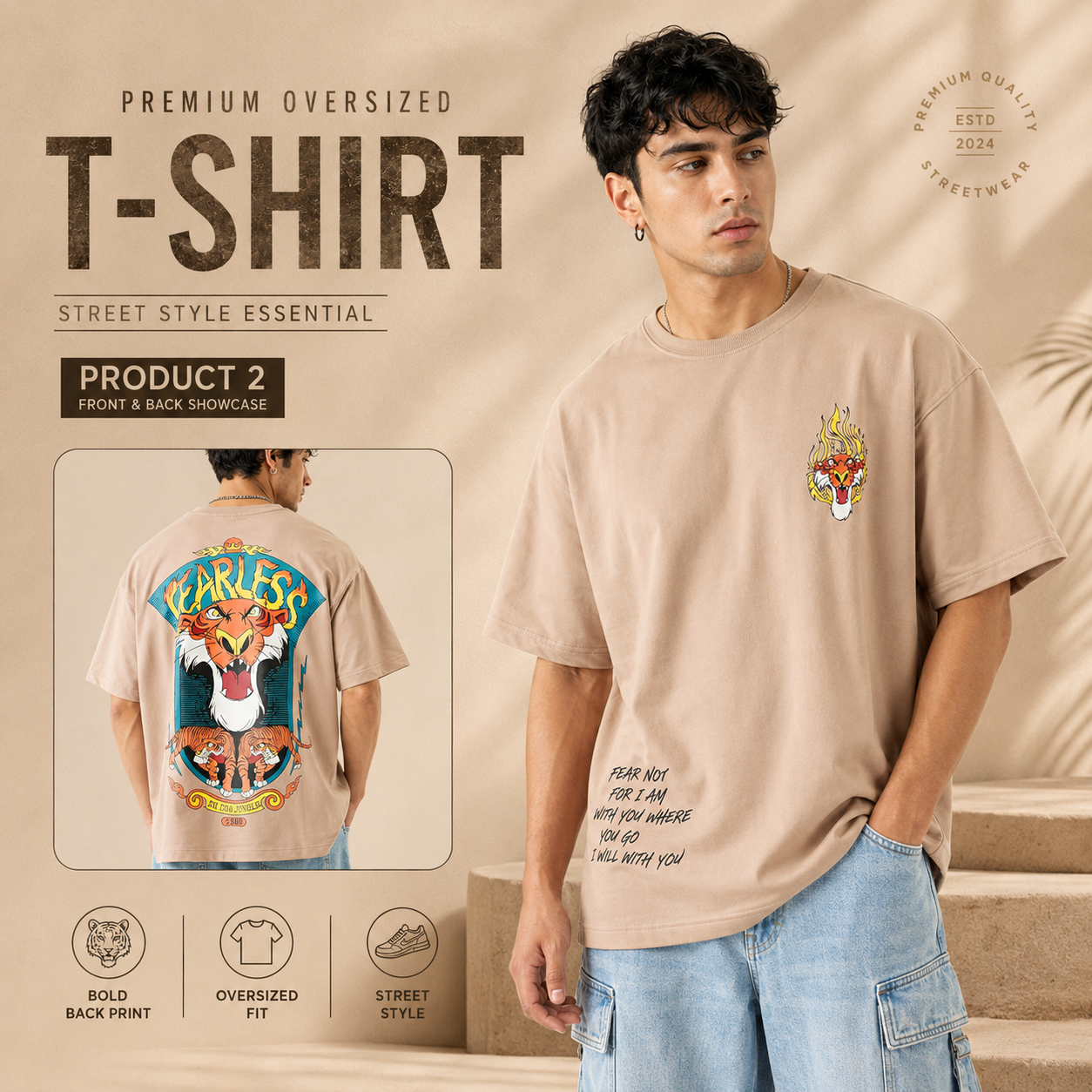 Men’s Premium Oversized T-Shirts Combo – Buy 1 Get 1