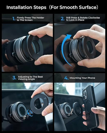 Premium Magnetic Car Phone Holder – 360° Foldable Dashboard & Windshield Mobile Mount with Strong Vacuum Suction