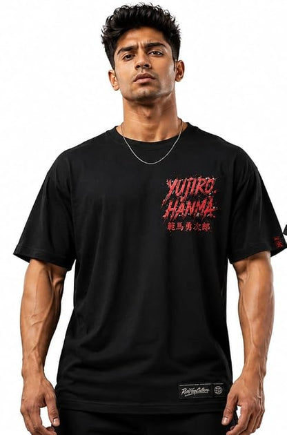Shanks & Yujiro Hanma Oversized Anime T-Shirt Combo | Premium Cotton Drop Shoulder (Pack of 2)
