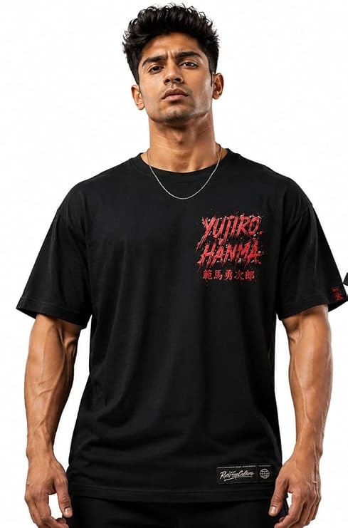 Shanks & Yujiro Hanma Oversized Anime T-Shirt Combo | Premium Cotton Drop Shoulder (Pack of 2)