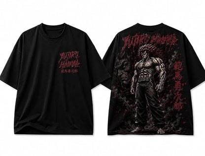 Shanks & Yujiro Hanma Oversized Anime T-Shirt Combo | Premium Cotton Drop Shoulder (Pack of 2)