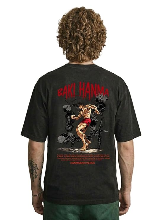 Baki Hanma & Kyojuro Rengoku Oversized Anime T-Shirt Combo | Premium Cotton Drop Shoulder (Pack of 2)