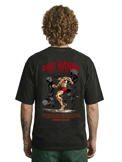 Baki Hanma & Kyojuro Rengoku Oversized Anime T-Shirt Combo | Premium Cotton Drop Shoulder (Pack of 2)