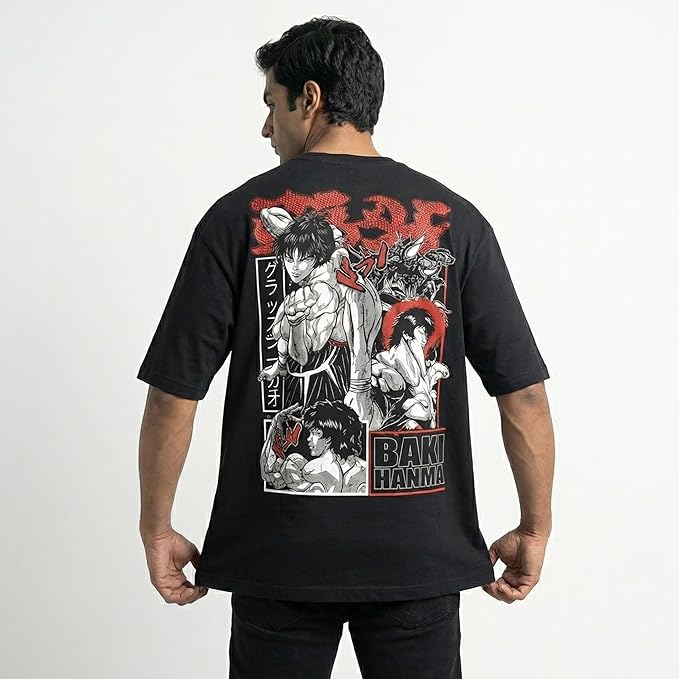 Baki Hanma Oversized Graphic T-Shirt | Premium Anime Streetwear Cotton Tee