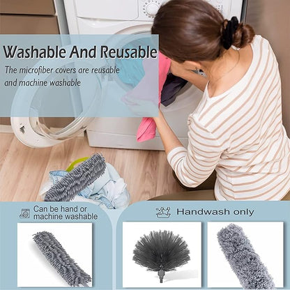 Premium Microfiber Extendable Duster | Adjustable Long Handle for Ceiling, Fan & Furniture Cleaning