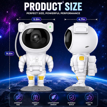 Astronaut Galaxy Star Projector Night Light | 360° Adjustable Nebula & Star Projector with Remote Control