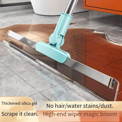 Magic Silicone Floor Wiper | 2-in-1 Floor & Window Cleaning Broom with Extendable Handle