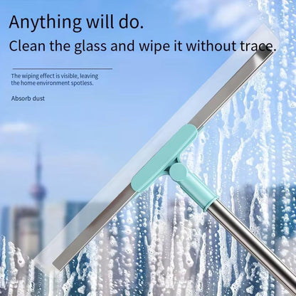 Magic Silicone Floor Wiper | 2-in-1 Floor & Window Cleaning Broom with Extendable Handle