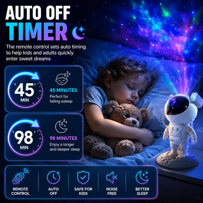 Astronaut Galaxy Star Projector Night Light | 360° Adjustable Nebula & Star Projector with Remote Control