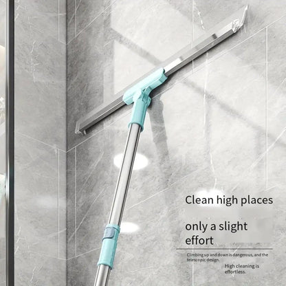 Magic Silicone Floor Wiper | 2-in-1 Floor & Window Cleaning Broom with Extendable Handle