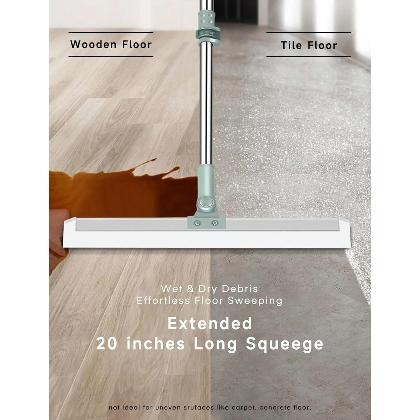 Magic Silicone Floor Wiper | 2-in-1 Floor & Window Cleaning Broom with Extendable Handle