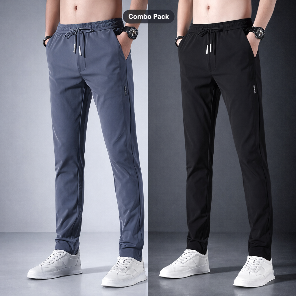 Men’s NS Lycra Track Pants Combo (Pack of 2) – Stretchable Slim Fit Gym & Casual Wear
