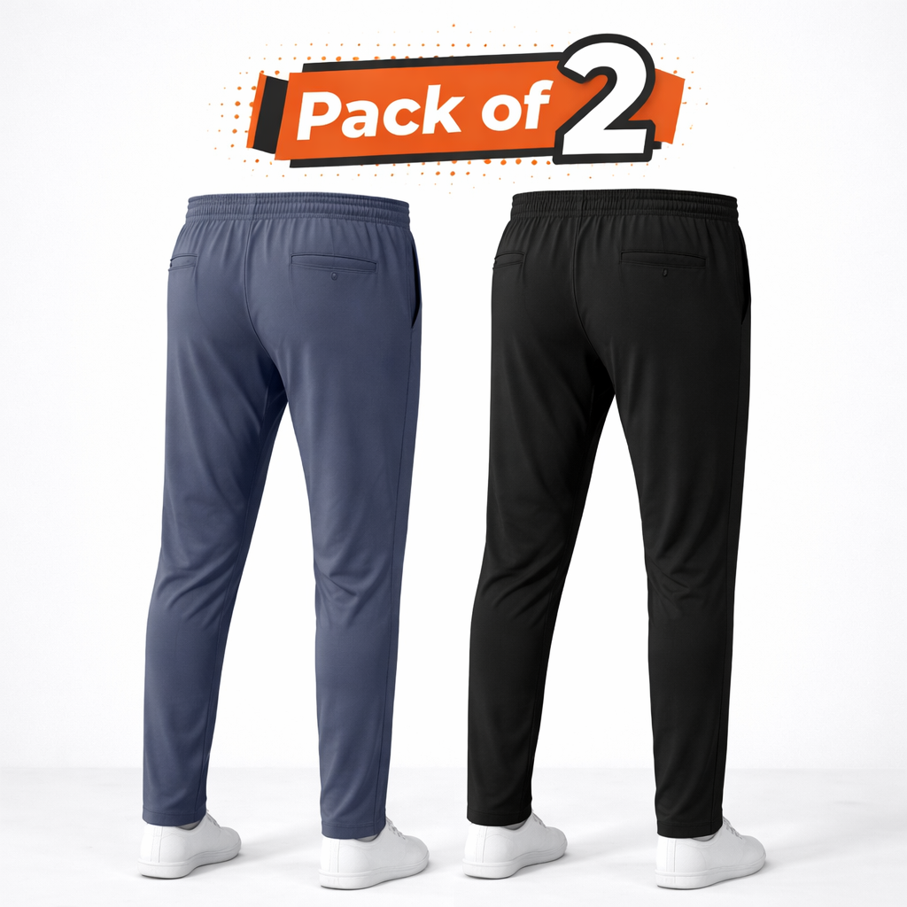 Men’s NS Lycra Track Pants Combo (Pack of 2) – Stretchable Slim Fit Gym & Casual Wear
