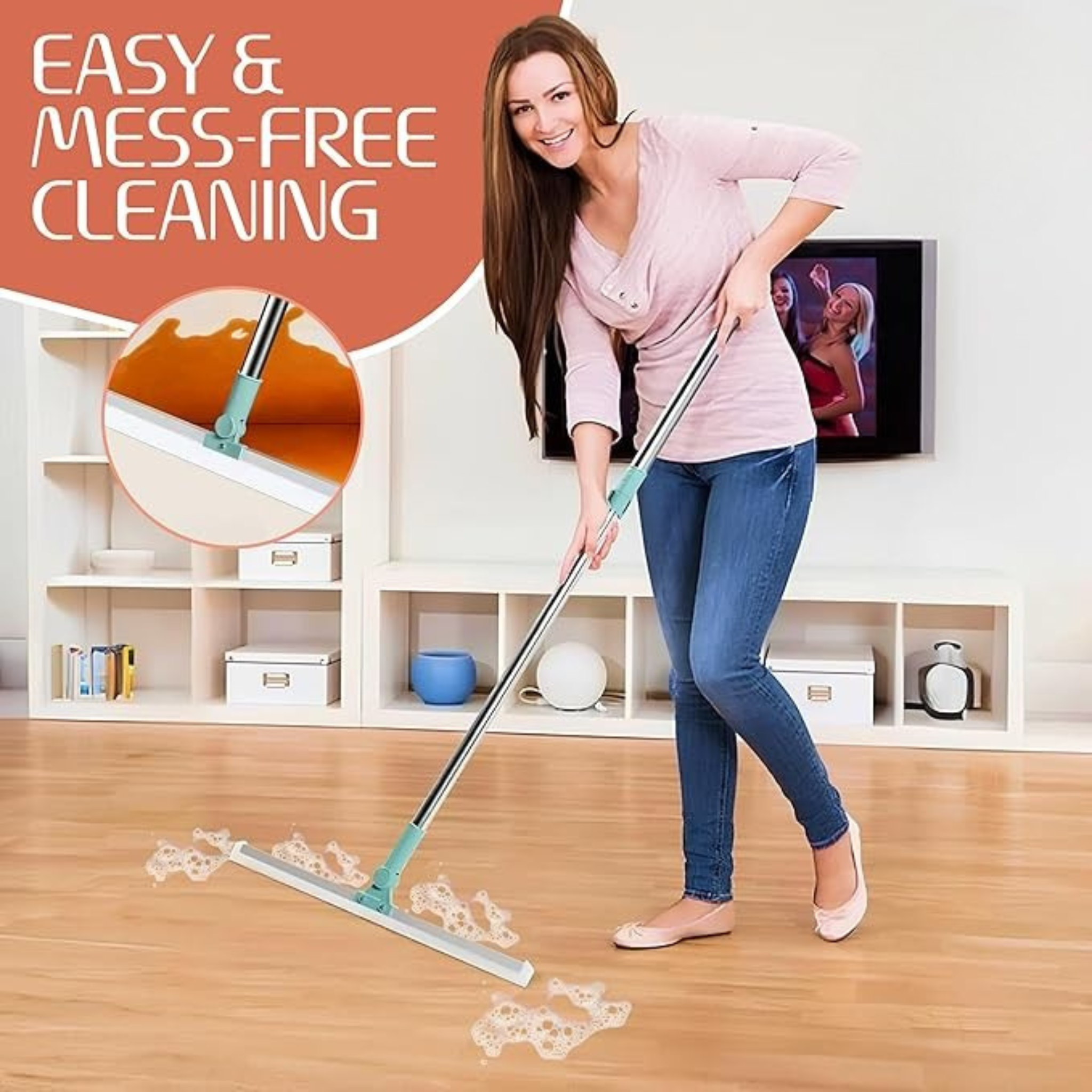 Multifunction Magic Broom – Silicone Floor Squeegee Broom with Long Handle