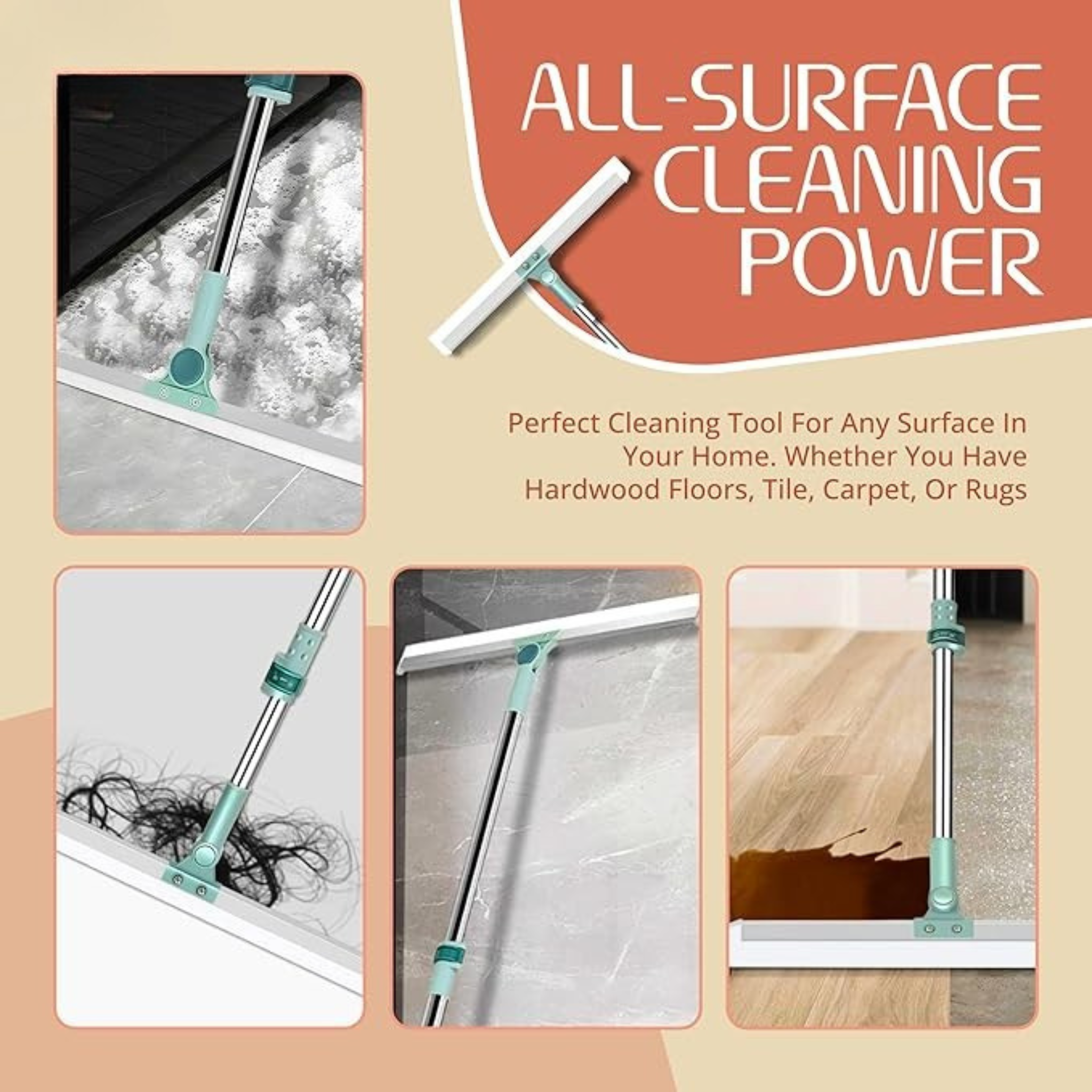 Multifunction Magic Broom – Silicone Floor Squeegee Broom with Long Handle
