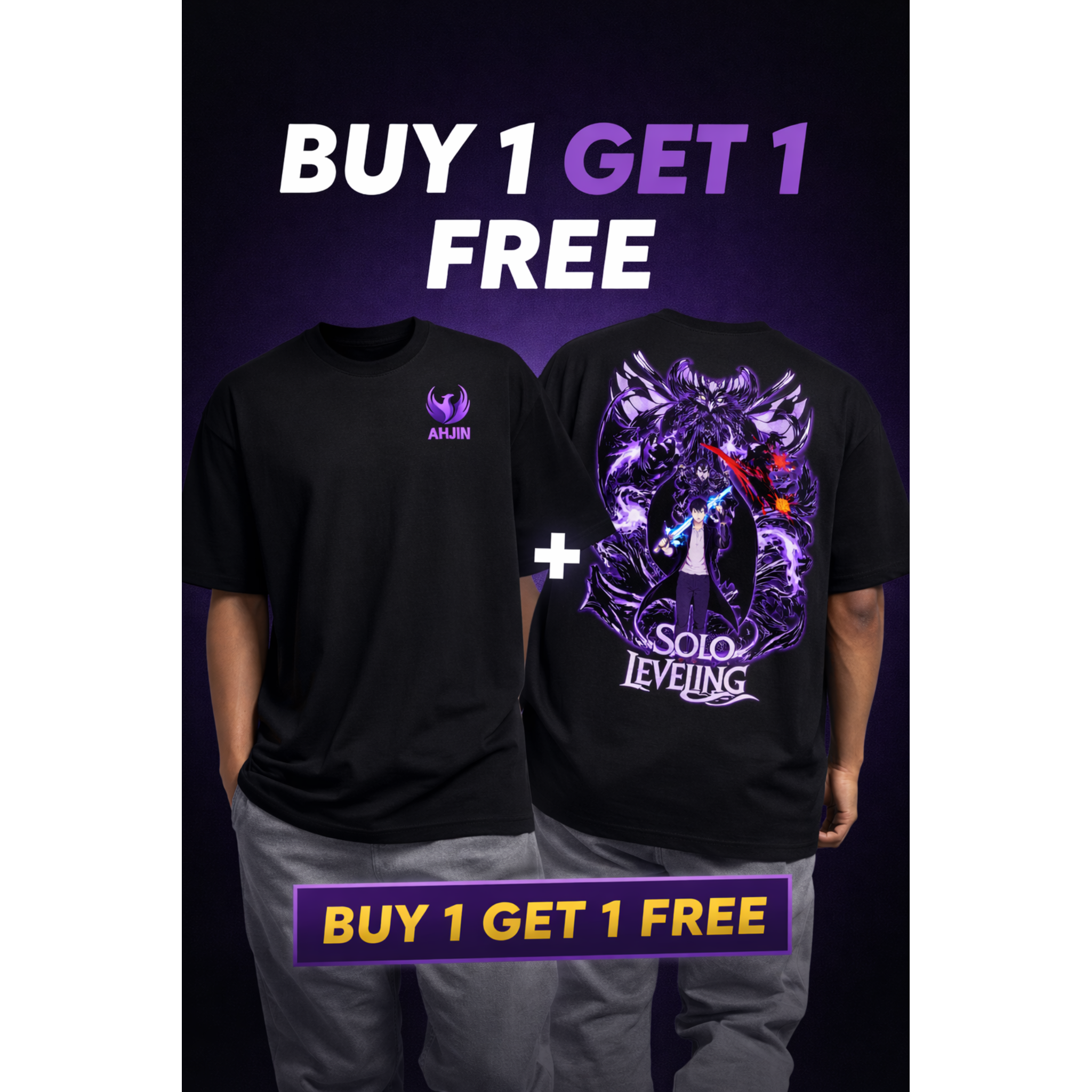 Shadow Monarch Anime T-Shirt – Limited Edition (Buy 1 Get 1 Free)